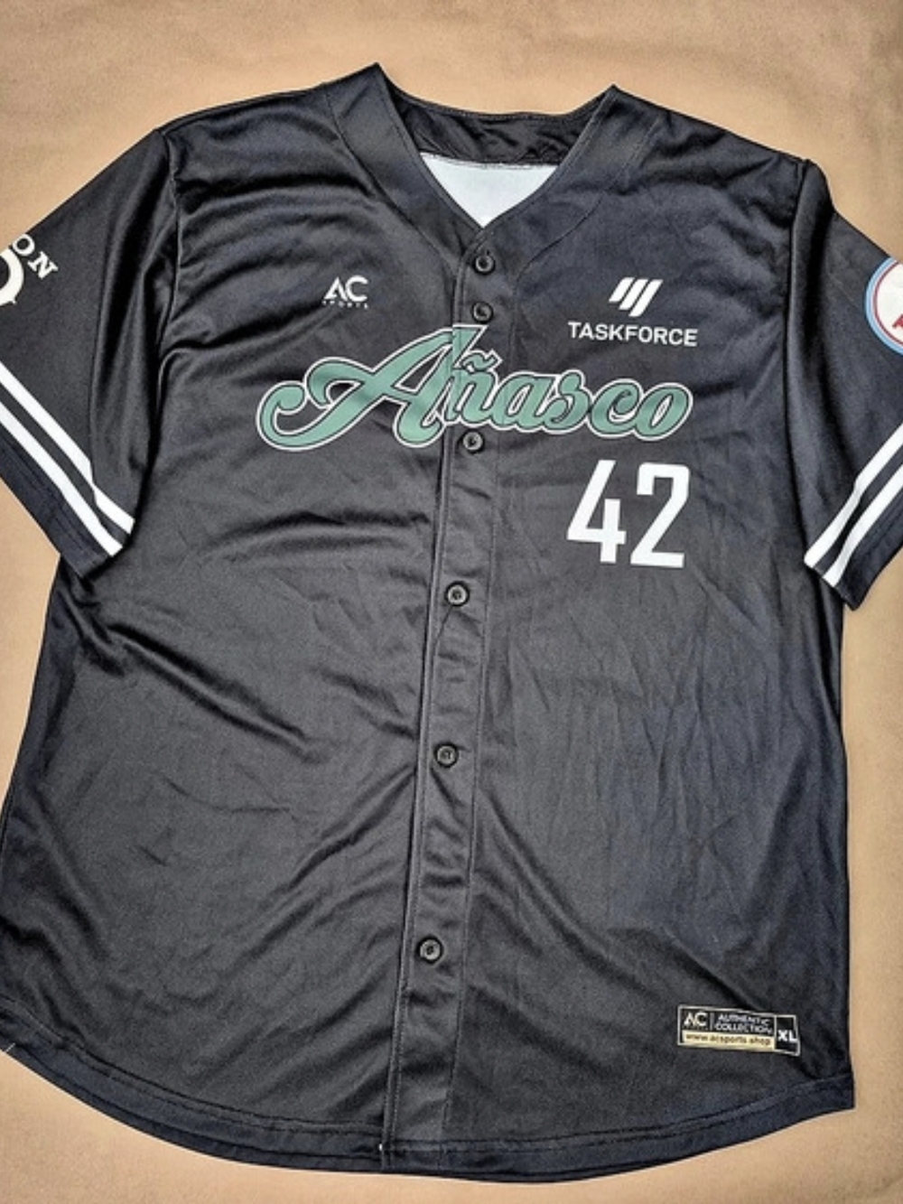 AC Sports Añasco 42 baseball jersey Baseball Jersey in Black & Green XL Like New